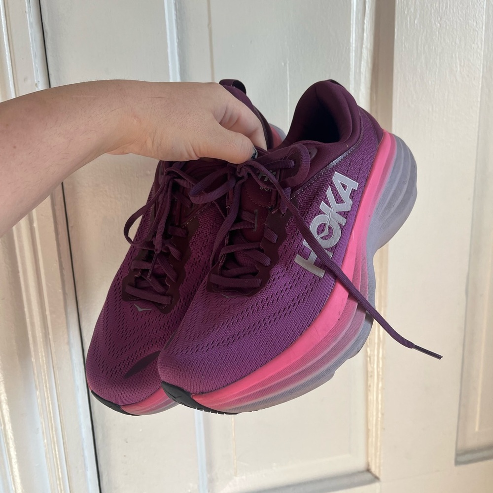 Hoka Bondi 8 Purple and Pink 8.5B sneakers